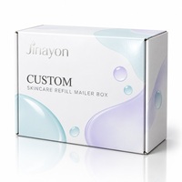 Boîte d'expédition personnalisée brillante en carton ondulé E-Flute pour recharge de produits de soin, emballage à rabat avant pour abonnement e-commerce