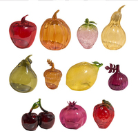 56H Offres Spéciales fait à la main verre rouge fraise Figurine verre cristal fruits Miniature ornement bureau vase décoration de la maison