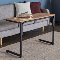 Table d'appoint amovible pour ordinateur portable Querencia QR-004W09-AC, table de chevet, table de canapé, plateau TV, table à collation, design minimaliste, finition poudrée