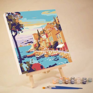 Decoración Estética para Habitaciones, Kit de Pintura por Números en Lienzo Acrílico, Paisaje, Regalo Hecho a Mano, Suministros de Decoración para el Hogar - Product Image 1