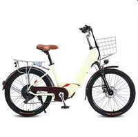 Bicicleta Eléctrica Económica de 26 Pulgadas y 48V para Mujer y Hombre, Bicicleta Eléctrica Urbana de 350W y 20Ah con Motor sin Escobillas de Litio-Ion y Cesta para Adultos