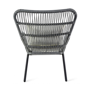 Hiện Đại 3 Pcs 2 Chỗ Ngồi Kim Loại Khung Ngoài Trời Ban Công Giải Trí Mây <span class=keywords><strong>Wicker</strong></span> Ghế Và Bảng Thiết Lập - Product Image 4
