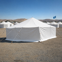 Carpa de Glamping Premium Grande de Lona, Resistente al Agua, para Verano, Familiar, Tipo Campana, con Ventanas, para 8-12 Personas, 16 m², Montaje Rápido