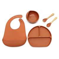 Ensemble de vaisselle incassable en Silicone pour enfant en bas âge, bol à succion indépendant, sans BPA, assiette pour bébé, 2023
