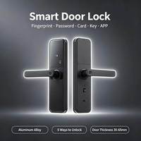 Cerradura Inteligente para Puerta con Huella Dactilar LangYeao, Biométrica, 5 en 1, Entrada sin Llave, Control Remoto por Aplicación, Contraseña Temporal, Wi-Fi/Zigbee/Matter