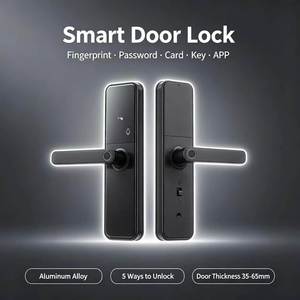 Serrure de porte intelligente LangYeao à empreinte digitale, biométrique semi-conducteur 5-en-1, entrée sans clé, contrôle à distance par APP, mot de passe temporaire, <span class=keywords><strong>Wi</strong></span>-<span class=keywords><strong>Fi</strong></span>/Zigbee/Matter - Product Image 1