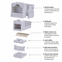 Module réseau Cat5e RJ45 UTP Keystone Jack pour plaque murale LAN 8700