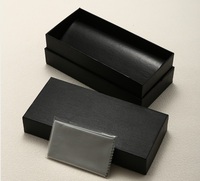 Étui à lunettes de luxe noir Huicheng HC-53, ensemble d'étuis à lunettes de soleil classiques en cuir avec logo personnalisé et design protecteur