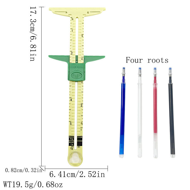 Patchwork ruler small + 4 high temperature disappearance pens