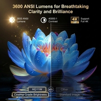 Projecteur intelligent HQ11W V660 à puce haute luminosité 4K Android, projecteur vidéo 4K pour cinéma maison avec télécommande Air Mouse