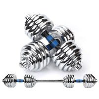 Équipements de fitness à domicile populaires Galvanoplastie Main Chrome 20kg Ensemble d'haltères réglables avec CasePopular