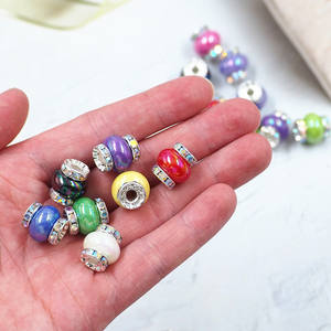 Nouvelle annonce grand trou strass perle décorative coloré acrylique entretoise perles pour la fabrication de bijoux charme bricolage accessoires - Product Image 5