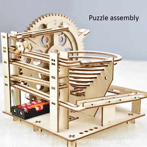Puzzle 3D in Legno Fai-da-Te, Gioco Educativo con Pista per Biglie Elettrica, Gioco Scientifico da Assemblare per Bambini Unisex - Product Image 4