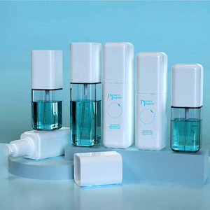 Fabricante Atacado Pink Square Transparente Mist Spray Garrafa 80ml 100ml 120ml PET Plastic Body Lotion Garrafas com bomba - Product Image 2