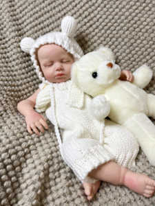 Loulou 18 pouces Reborn Doll fait à la main <span class=keywords><strong>en</strong></span> <span class=keywords><strong>Silicone</strong></span> solide détaillé 3D peint peluche pour garçons <span class=keywords><strong>Bebe</strong></span> Reborn poupées pour cadeaux - Product Image 5