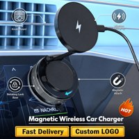 Chargeur de voiture sans fil magnétique 15W, aimant N55, bras à 3 axes, 360° °   Ventouse rotative, compatible avec tous les smartphones