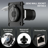Placa de Pared Metálica Impermeable con Conector Ethernet de Alta Resistencia para Satélite Gen 3 V4, Clasificación IP68, Conector Hembra RJ45 CAT6