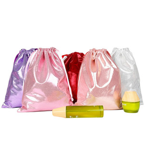 Kosmetiktatamaleta de maquillaje katı renk Sequins İpli cep takı çantası seyahat Glitter makyaj kozmetik düzenleyici - Product Image 1