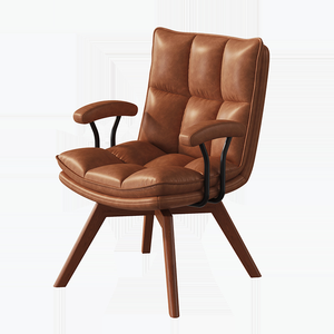 Escritorio y silla giratorios de madera maciza hechos a mano, cómodos para sentarse por largos períodos, silla de computadora estilo madera, sillón para dormitorio - Product Image 1