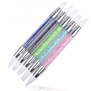 Stylo de gravure 3D pour nail art, à manche solide, double tête (pointe de colle et pointe de silicone), outil de manucure professionnel pour salon - Product Image 5