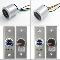 Bouton de sortie électronique tactile en acier inoxydable étanche IP68, contrôle d'accès, mini-interrupteur de sortie de porte avec indicateur LED 12/24V