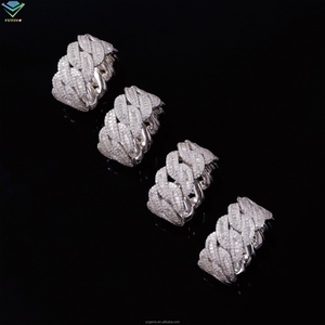 Anillo Popular de Plata de Ley 925 con Moissanita Estilo Baguette, Joyería Hip Hop para Hombre y Mujer, Anillo Cubano con Diamante Moissanita VVS - Product Image 2