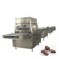 Chaîne de production entièrement automatique de machines à enrober le chocolat pour biscuits et noix, avec tunnel de refroidissement, en acier inoxydable 304, fabriquée en Chine