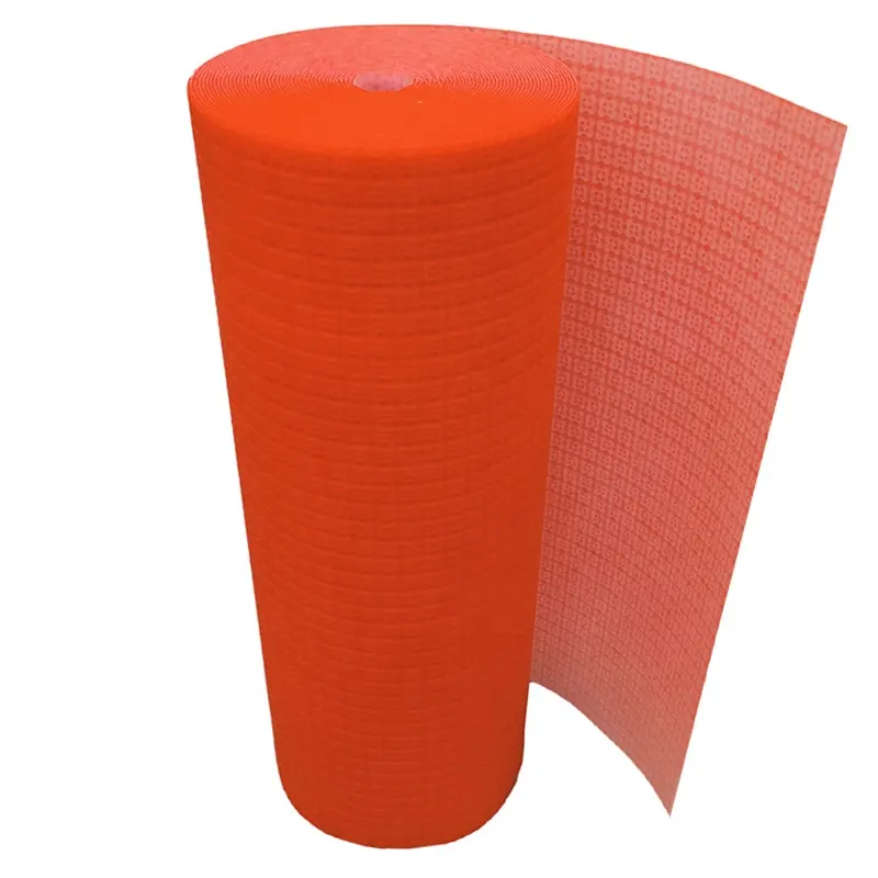 Wholesales 1/8'' Thick Orange Red Color Underlayment Mat Uncoupling membrane for Tiling