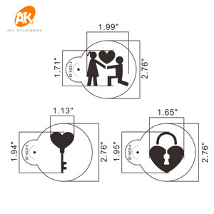 Set di 6 Stencil Personalizzati AK per Biscotti di San Valentino e Torte Nuziali, Modelli Riutilizzabili in Plastica per <span class=keywords><strong>Disegno</strong></span> Artistico ST-902S - Product Image 5