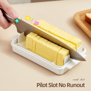 Plastic Butter Cutting Storage Box Transparent Cheese Cutter Slicer Keeper Tray <b>Container</b> with Lid Kitchen Food Cooking Tool - Product Image 3