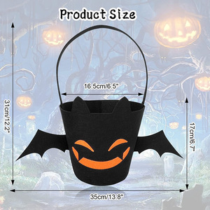 Cestas de calabazas de Halloween al por mayor, accesorios para el Festival de <span class=keywords><strong>los</strong></span> <span class=keywords><strong>Fantasmas</strong></span>, cestas portátiles de fieltro para dulces para niños, suministro de ilustraciones personalizadas - Product Image 4