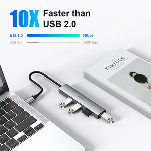 Rshtech nhôm Hub <span class=keywords><strong>USB</strong></span> 3.0 5Gbps <span class=keywords><strong>USB</strong></span> 3.0 4 cổng <span class=keywords><strong>USB</strong></span> HUB Loại C HUB 4 cổng <span class=keywords><strong>adapter</strong></span> huds cho PC máy tính xách tay - Product Image 2