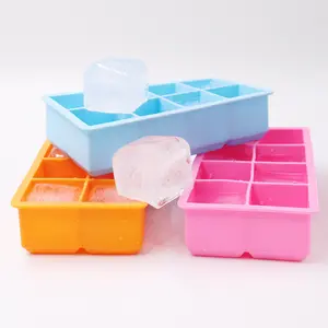 Eco-Friendly Black Silicone Ice Cube Mould Reusable Square Ice Cube Maker Ice Cream Tool Box Packed