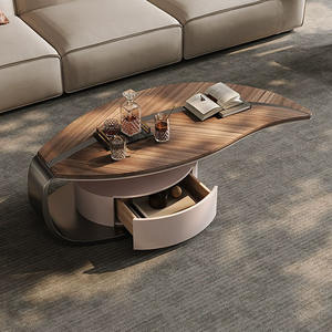 现代家居家具套装实木电视柜叶形茶几支架客厅新设计流行石材 - Product Image 4