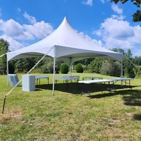 Carpa Comercial de Techo Alto 20x20 pies con Estructura de Aluminio y PVC Impermeable para Bodas, Eventos y Fiestas