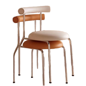 <span class=keywords><strong>Sedia</strong></span> Egg Roll in Crema, Design Minimalista Italiano, Rivestimento Morbido in Microfibra, Schienale di Lusso Leggero, <span class=keywords><strong>Sedia</strong></span> da Pranzo per Casa - Product Image 1