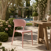 Chaise de salle à manger empilable en plastique PP de style nordique, dossier en maille, moderne et simple, pour restaurants, événements et locations