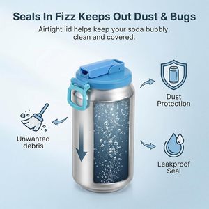 Tapa Clásica de Plástico Reutilizable para Latas de Refresco con Anillo de Cierre Antipolvo para Cerveza/Cola, Paquete Individual para Camping y Uso Doméstico - Product Image 2