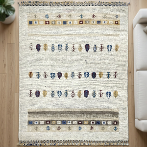 Alfombra Kilim de Lana Anudada a Mano de Alta Calidad, Colección Ocean Art, Diseño Geométrico, Pelo Medio, Ecológica, Antideslizante - Product Image 1