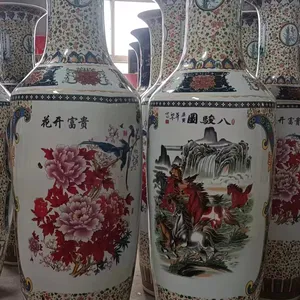 Jingdezhen traditionnel antique antique peint poterie grand et grand sol vase en céramique et porcelaine pour la décoration intérieure