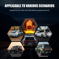 Lampu Mobil LED Ekspresi Lucu, Lampu Wajah Tersenyum, Lampu Jari Tengah Lucu untuk Jendela Belakang Mobil, Lampu Ambient Emoticon Mobil