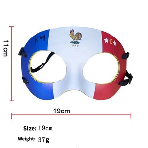 Masque pour les yeux HLC <span class=keywords><strong>ACC</strong></span>, nouvelle tendance, drapeau français européen, coq, Halloween, cosplay, masque de mascarade pour les fournitures de fête à thème football - Product Image 2