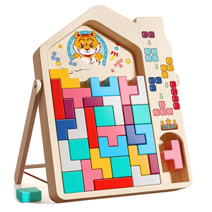 Blocs de construction en bois sur le thème de la nature, jouet éducatif, 40 pièces, unisexe, pour enfants de 2 à 16 ans, développement cognitif, créativité - Product Image 1