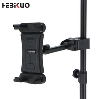 Support de téléphone et tablette HEBIKUO M-07 en ABS noir, prix usine, fixation facile par pince plate pour tous les supports d'instruments