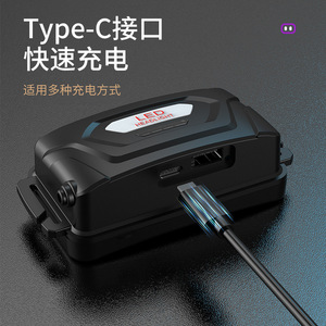 Linterna Frontal LED Blanca Recargable de Aleación de Aluminio, Alta Luminosidad, para Camping, Carga Rápida Tipo C - Product Image 4