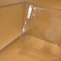 Boîte de protection pour disques CD en plastique transparent PS standard de 10,4 mm, double plateau intérieur, impression de logo, album musical, film, boîte de protection pour disques