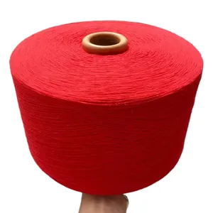 Factory Wholesale Nm34/1 Nm24/1 20/1 Color Red Heart Eco-Friendly Recycled Open End Blended Cotton Knitting Yarn