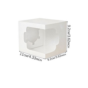 Boîtes à cupcakes en papier à livraison rapide avec insert et fenêtre, emballage alimentaire sûr pour desserts et pâtisseries, idéal pour les anniversaires, les mariages et les fêtes. - Product Image 2