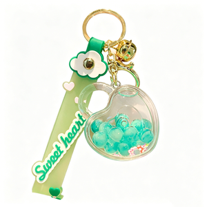 Porte-clés et pendentif bouteille de thé au lait Boba à paillettes liquides flottantes, rempli d'huile, motif iceberg coloré, pour décoration de sac à dos de couple et cadeau - Product Image 3