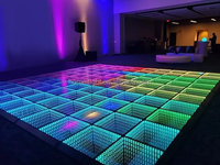 3d Infinity Mirror Video Light Led Dance Floor Miroir d'éclairage de scène 3d portable Dance Floor pour mariage